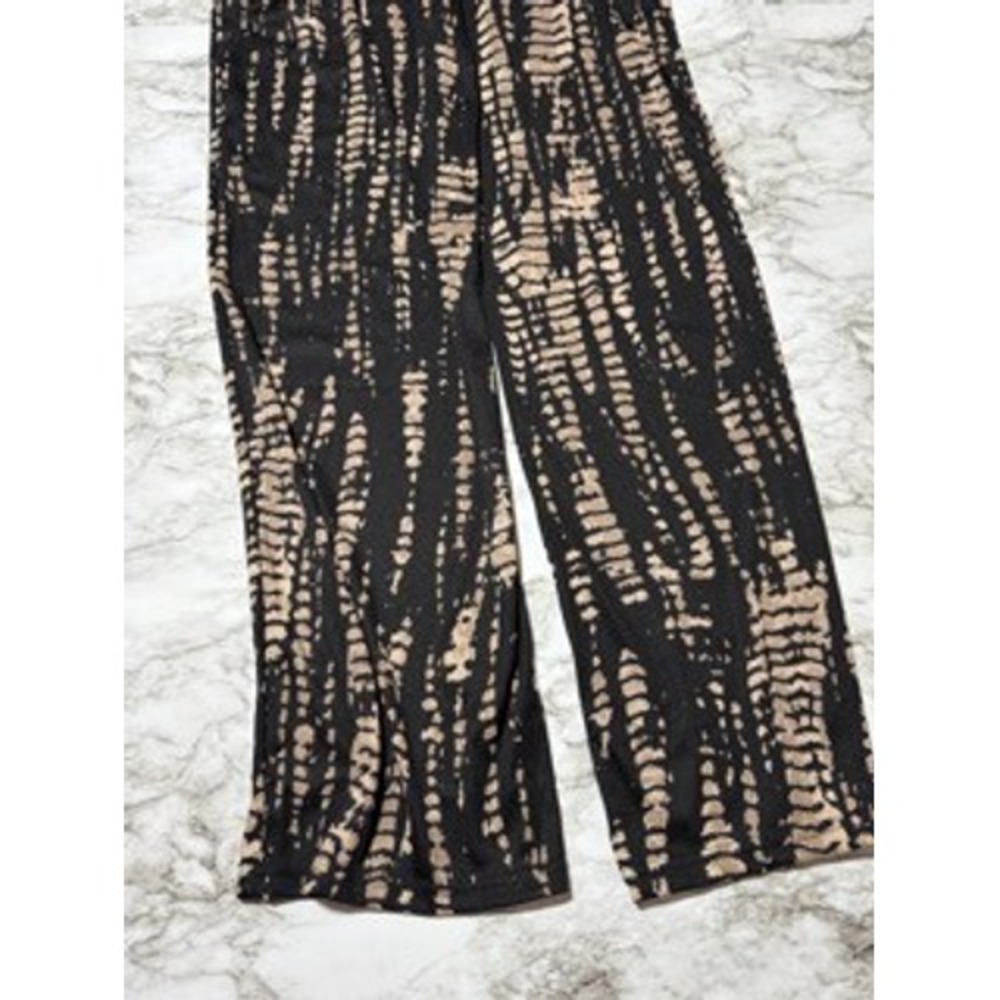 Love Poem Wide Leg Lounge Pants - Black and Beige Tie Dye Print - Casual - Picture 6 of 6